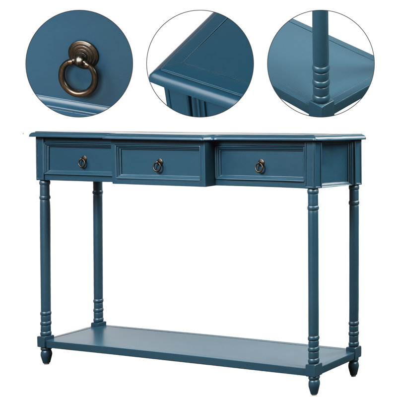 Breakwater Bay Henryville 51.6"W Vintage Console Table With 3 Drawers